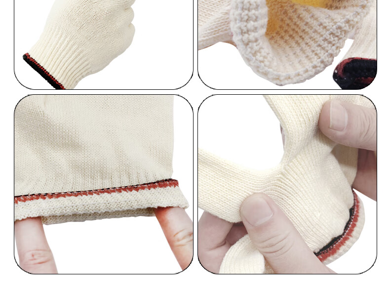 Shengfang Labor Protection Cotton Work Gloves, Fine Yarn Reinforced, Thickened, Non-Slip, Wear-Resistant, for Construction Sites And Workshops, 600 Black, 12 Pairs 9