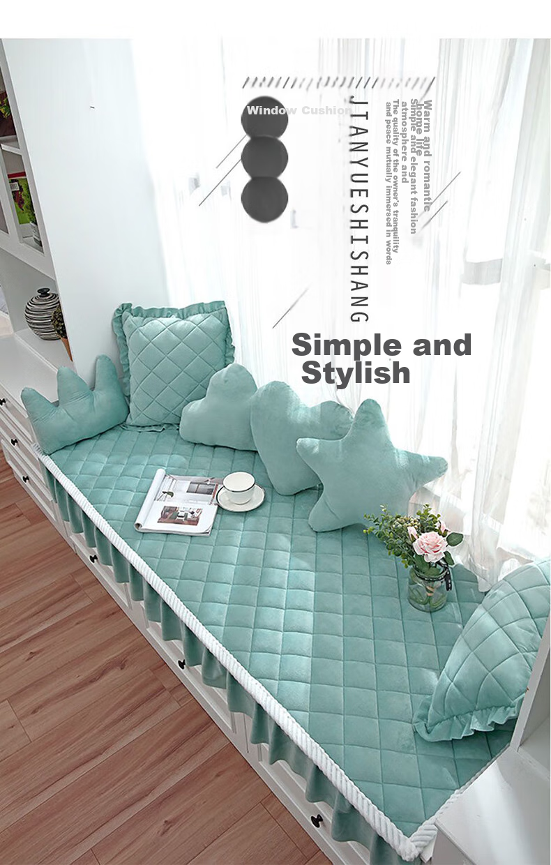 AVIVI Window Seat Cushion, Balcony Pad, All-Season Use, Rosewood Sofa Cushion Cover, Throw Pillow, 70*150 Cm, Sky Blue 1
