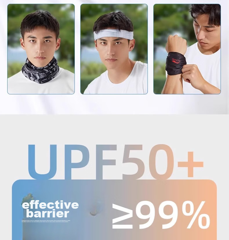 Li-Ning Sun Protection Face Mask for Men And Women, UV-Resistant Magic Headband, Ice Silk Neck Gaiter Set, Summer Outdoor Cycling Sunshade Breathable 17