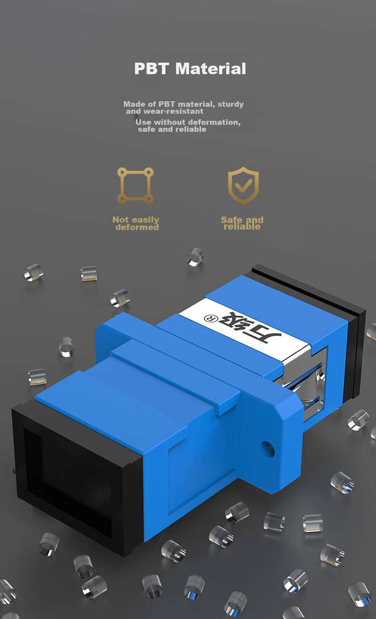 WANJEED Fiber Optic Adapter, SC-SC Coupler, Single-Mode Integrated Flange Adapter, Telecom-Grade Patch Panel SC Extension Connector, 1 Piece WJ-25911 8