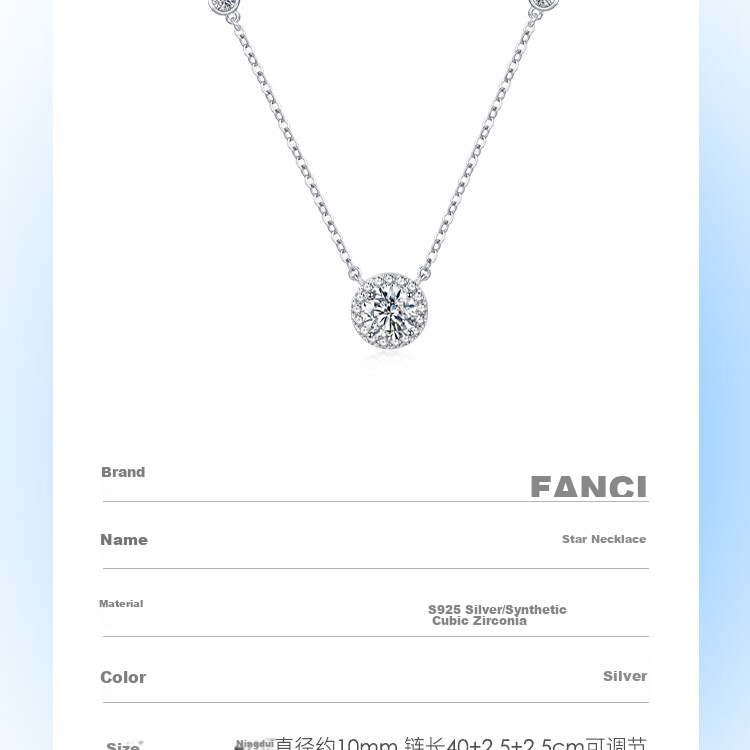 FanciFanci Star Dot Necklace White Silver Women's Light Luxury Pendant Birthday Gift for Girlfriend 8