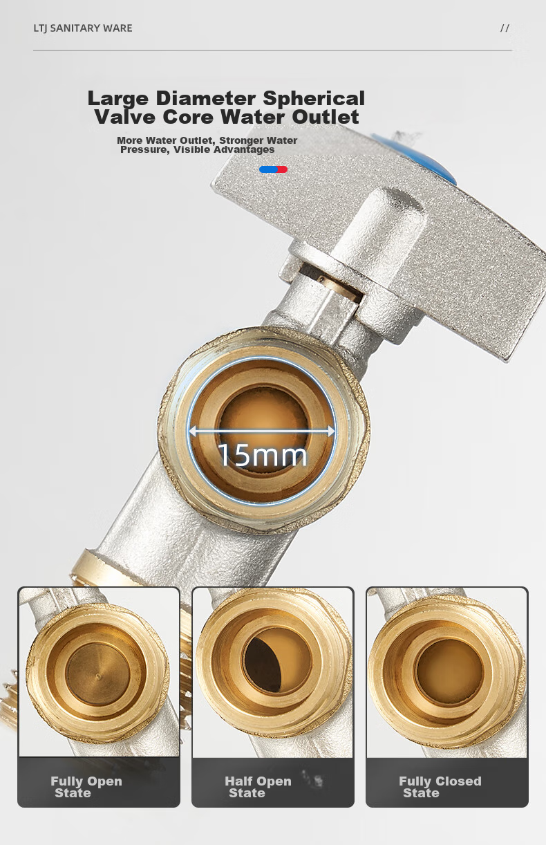 LTJ Brass Angle Valve, High Flow Rate, 1/2 Inch U8E 7