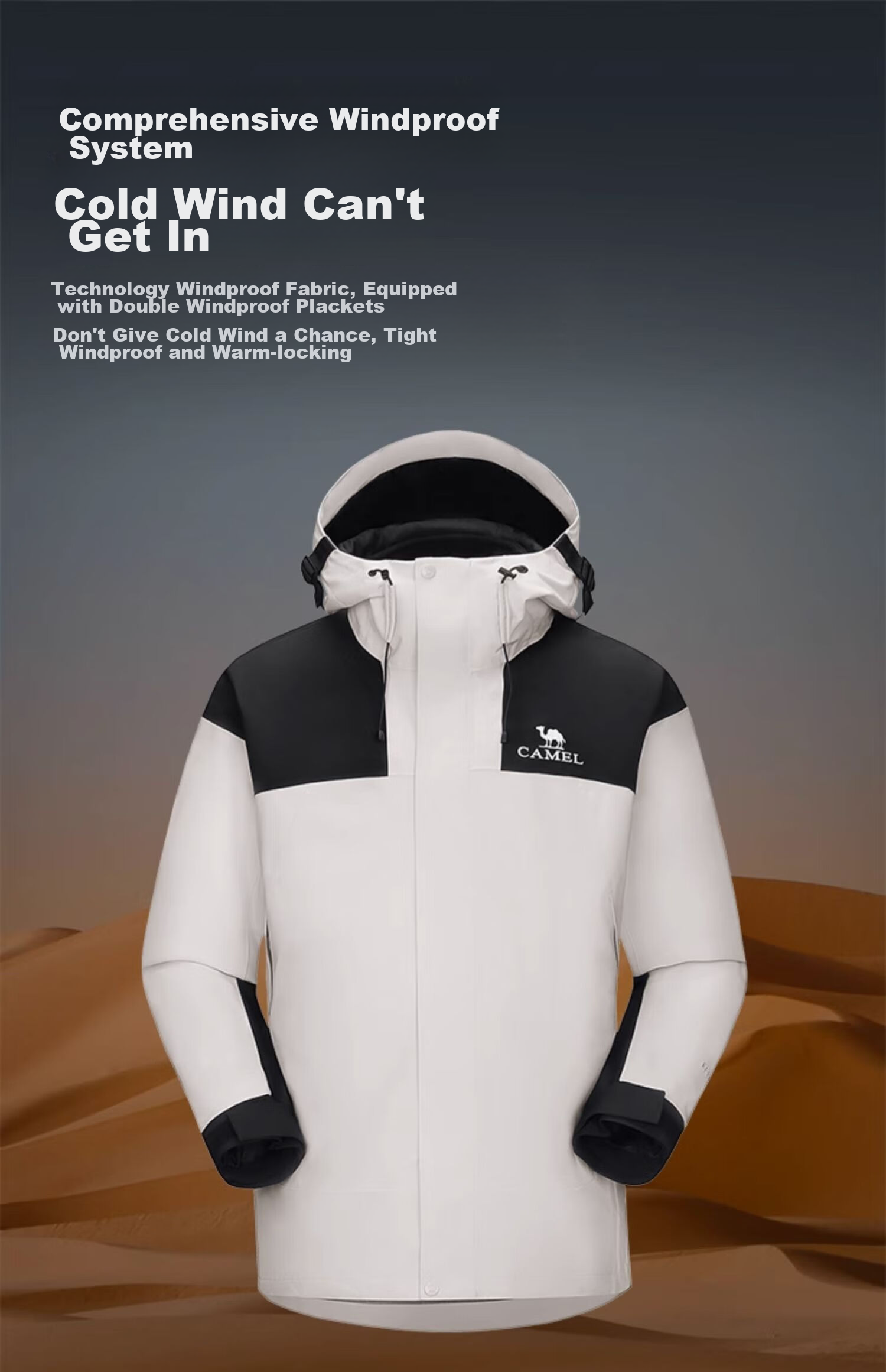 CAMEL Three-In Waterproof Jacket with Fleece Inner Liner, Outdoor Jacket for Tibet Travel And Mountaineering A13CAEO149 10