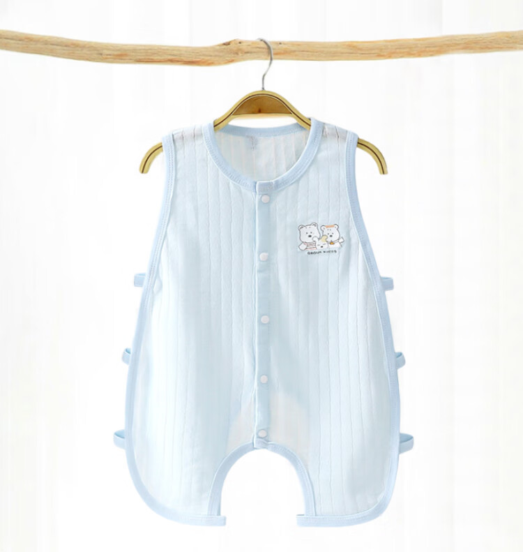 9I9 Baby Sleeping Bag, Summer Thin Pure Cotton, Sleeveless Vest for Infants, Newborn Pajamas, Anti-Kick Blanket, Air Conditioning Room Romper 15