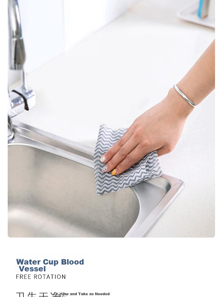 Tinghao Disposable Cleaning Cloths [Non-Woven Material with Strong Friction] 80 Sheets Pull-Out Dishwashing Cloths for Wet And Dry Use 5
