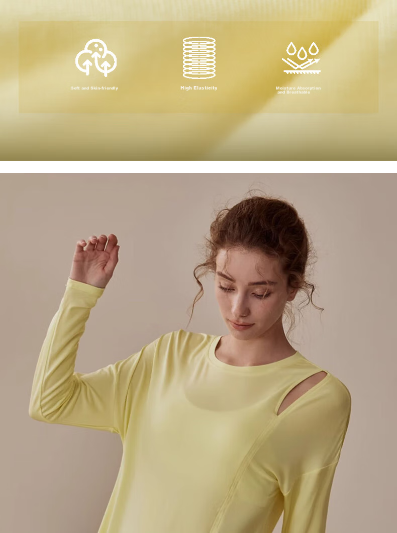 XUEXIMAN Yoga Long-Sleeve Top for Women, Elegant And Slimming Athletic Wear for Running, Fitness, Summer Pilates 4