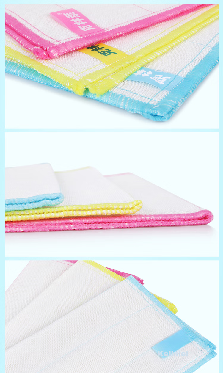 Kelinlai Multi-Purpose Cleaning Cloth Dish Towel 30*30cm 3-Pack 8-Layer Filter Absorbent Oil-Removing Dish Washing Kitchen Cleaning Cloth 5