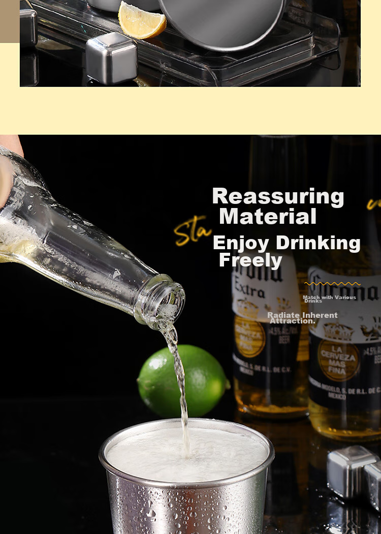BJ 304 Double-Layer Cup, Stainless Steel Step Cup, Korean-Style Beer Mug, Coffee Cup, Stainless Steel Water Cup, 260ml Single Piece 4