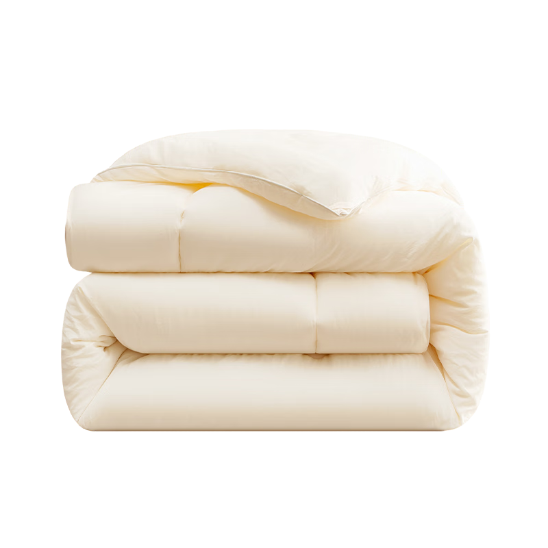 JD Original Seven-Hole Fiber Lotus Root Quilt, Class A Ultra-Warm Spring And Autumn Comforter, 5 Jin (2.5kg), 2.2x2.4m, Lotus White