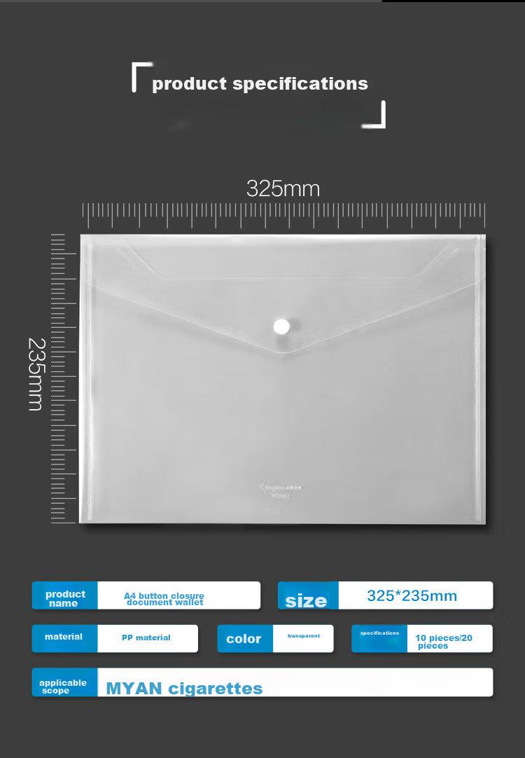 Kingdee 10 A4 File Folders, Back-To Essential Subject Classification Booklets, Exam Paper Storage Plastic Waterproof Document Folders 8