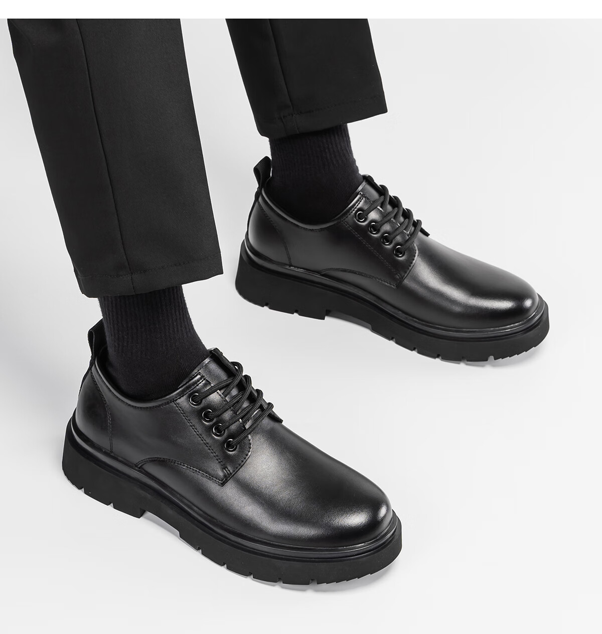 Huili Leather Shoes for Men, Business British Style Derby Shoes, Formal Black Casual Shoes, Lace-Up Soft-Soled Groom Versatile Men's Shoes 15