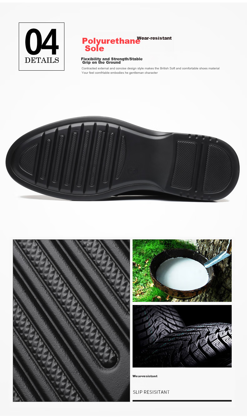 LAORENTOU Business Casual Leather Shoes for Men, Spring And Autumn Breathable Soft-Soled Cowhide Formal Wedding Shoes Dad Shoes A90192 Black Size 38 10