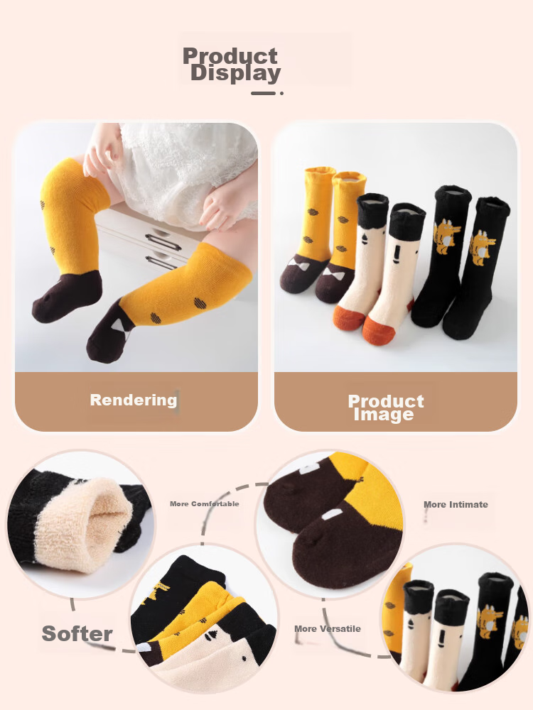 9I9 Baby Socks, Spring And Autumn Mid-Calf Socks, Infant Socks, Children's Socks, Floor Socks, 3 Pairs, 0-2 Years Old, A171 11