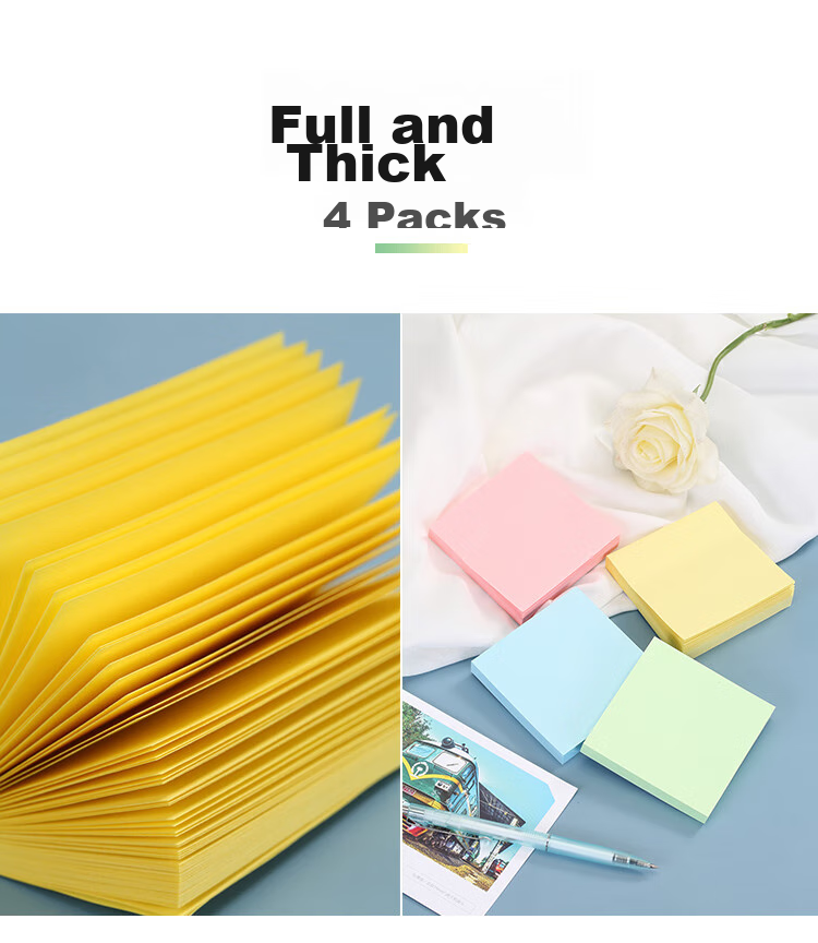 COMIX 12 Packs Colorful Sticky Notes, Adhesive Memo Pads, 76*101mm Large Size, Self-Adhesive Message Paper/Note Pads, Office Supplies, D5003 Yellow 6