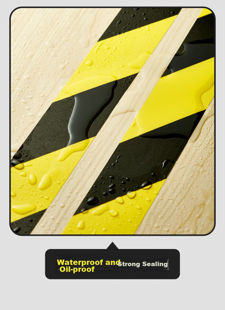 Polar Bear A+ Series, Thickened PVC Yellow And Black Safety Warning Tape, Waterproof Floor Marking Line, Typhoon Warning Tape, 48mm*33m, 1 Roll, Factory Floor 5S Positioning PVC-483YB 10