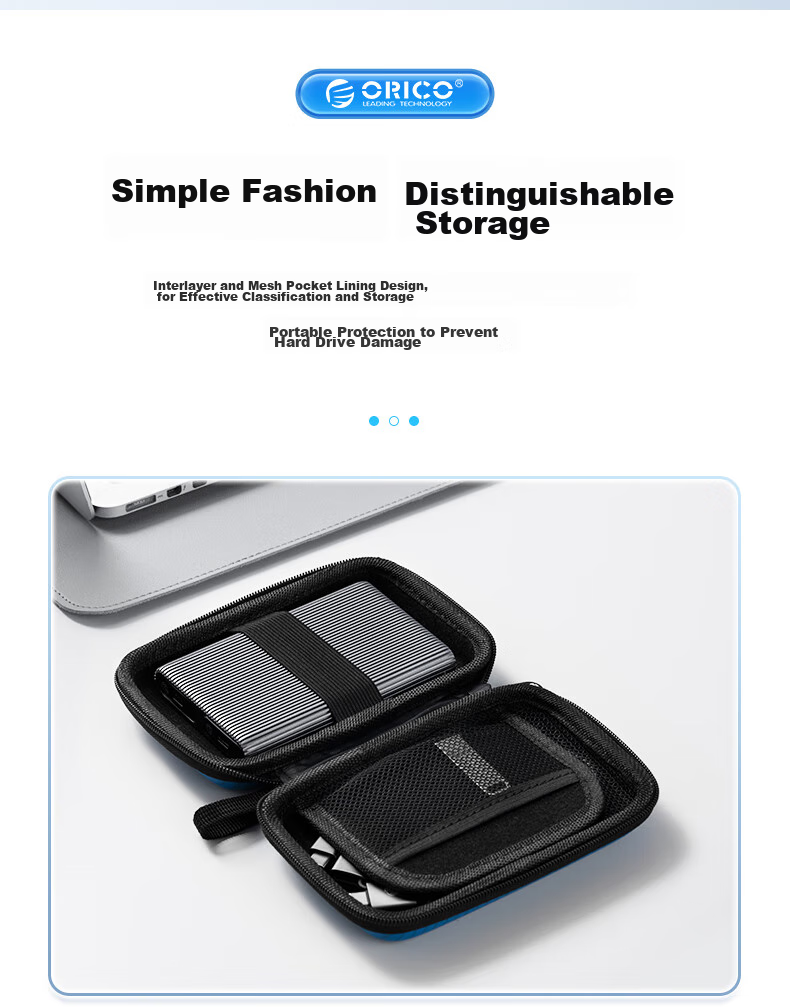 ORICO Multifunctional Digital Storage Pouch, 2.5-Inch Hard Drive Case/data Cable/power Bank/USB Flash Drive/HUB Organizer Storage, Waterproof And Shockproof Protective Case HXC25 7