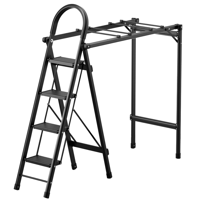 Kentai Folding Ladder, Household Foldable Clothes Drying Rack, Dual-Use Indoor Multifunctional A-Frame Ladder, Thickened Aluminum Alloy Ladder Q6-H4