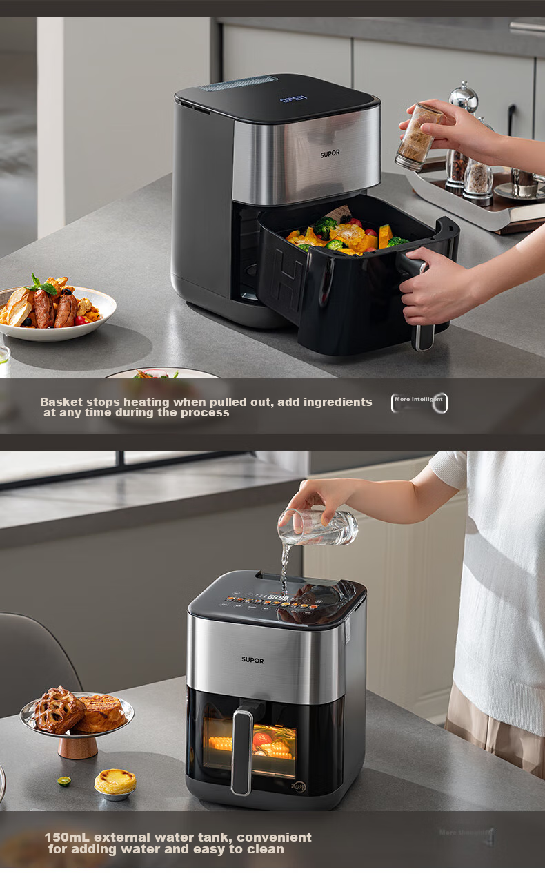 SUPOR Air Fryer, Steamer And Roaster All-In 6L Multi-Functional Automatic All-In Machine for Home Use with Visible Touch Control, Air Circulation, No-Flip Design, Large Capacity Steam Tender Frying KD60D830A 23