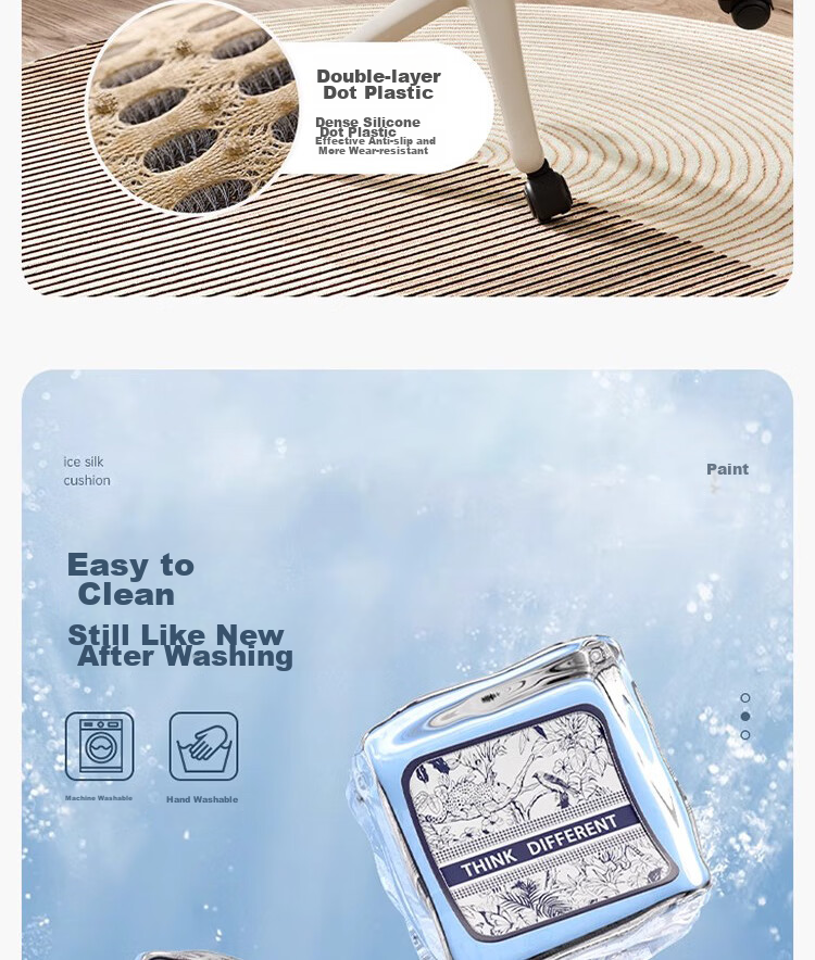 Gongxun Summer Ice Silk Seat Cushion, Breathable Chair Pad for Long Sitting, Ice Mat for Office Chairs - Secret Realm 6