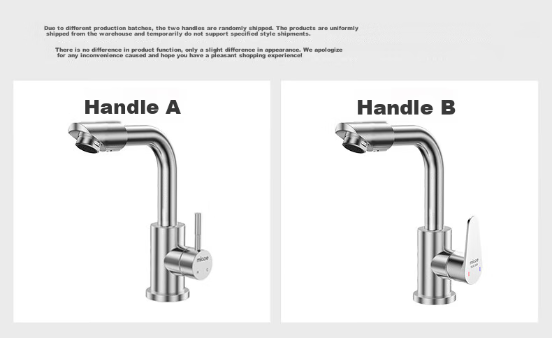 MICOE Basin Faucet Series, 304 Stainless Steel, Hot And Cold, 360° Rotating, Bathroom Washbasin And Face Washing Tap 2