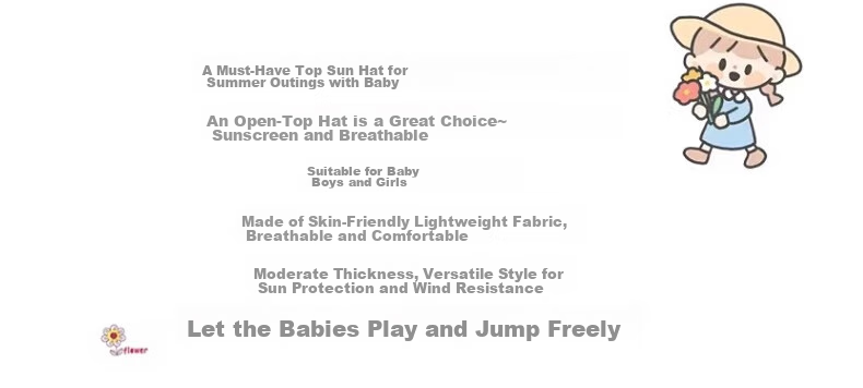 Ousen Children's Sun Protection Hat, New Summer Style Baby Sun Visor Cap, Little Girl UV Protection Wide Brim Hat, Girls' Visor Cap 2