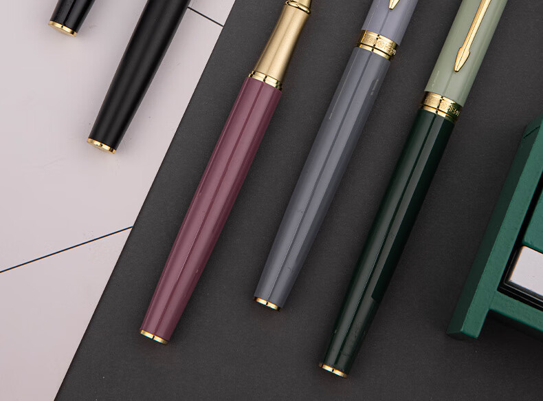HERO Fountain Pen E609 Extra Fine Iridium Daily Writing Business Calligraphy Practice Pen for Third Grade Elementary And Middle School Students, Boys And Girls Ink Pen Twilight Green Simple Packaging EF Hidden Nib 17