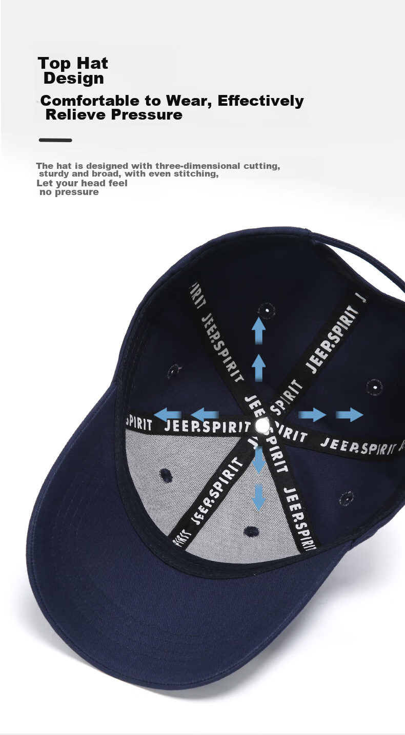 JEEP Men's Fashionable Baseball Cap, Couple Style, Simple Versatile Peaked Cap, Summer Casual Outdoor Sun Hat for Wome 7