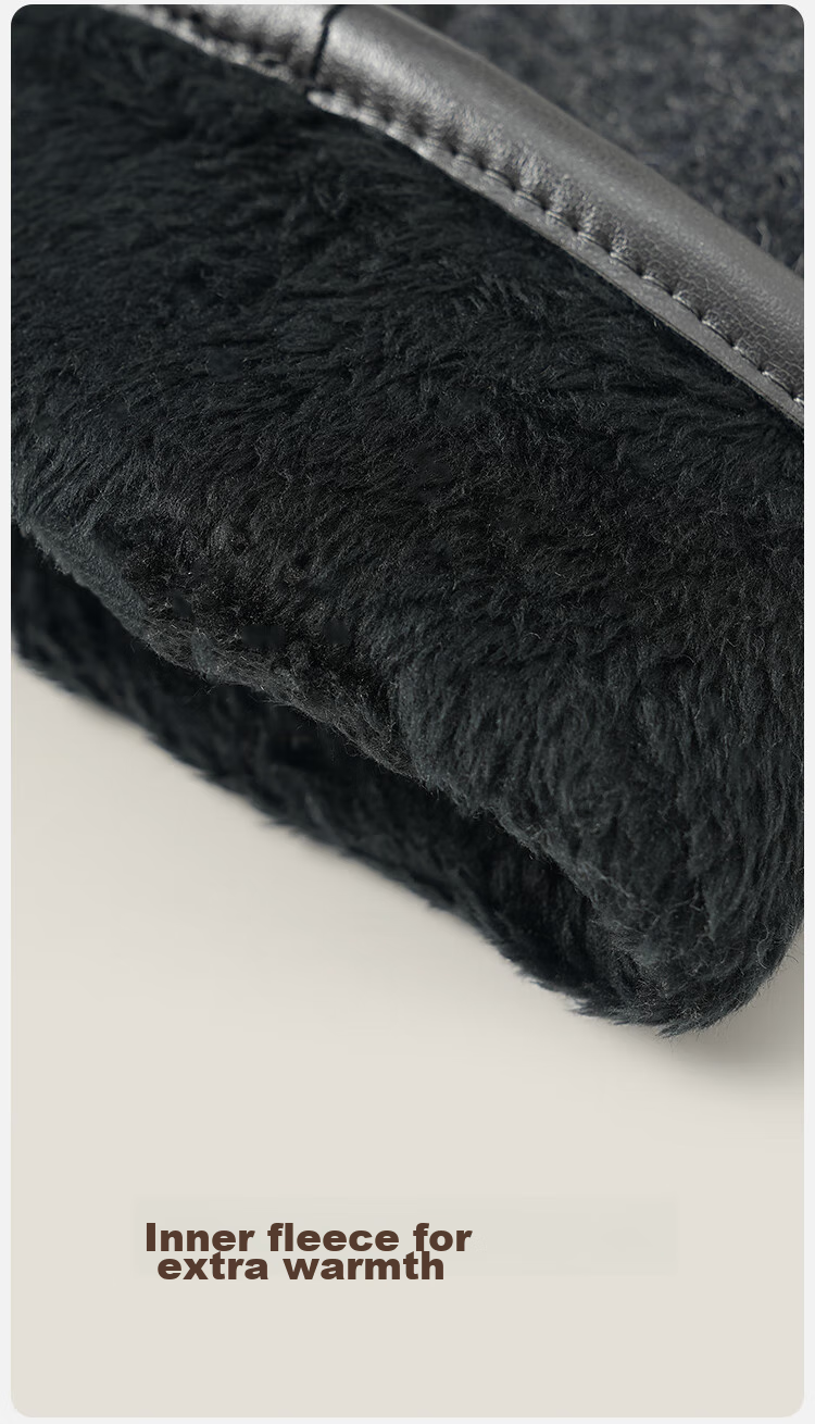 JIUMU Wool Thermal Gloves for Men, Winter Thickened Fleece-Lined Windproof Cold-Resistant Touchscreen Compatible Gloves 7