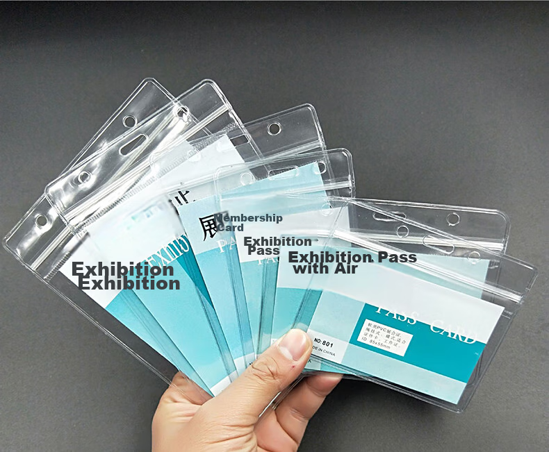 Siyicai Transparent ID Holder Work Badge Card Holder Lanyard Tag Name Tag Chest Card Holder Factory Badge Student Employee School Card ID Badge Entry/Exit Permit Student ID Meal Card Work Card with Strap 2