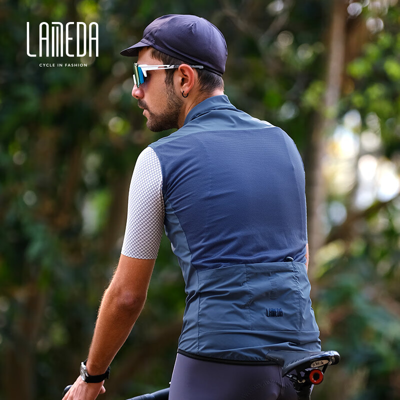 Lameda Bicycle Road Bike Cycling Vest, Spring And Summer Quick-Dry Riding Jacket, Windproof Vest for Men And Women, Black, XL 2