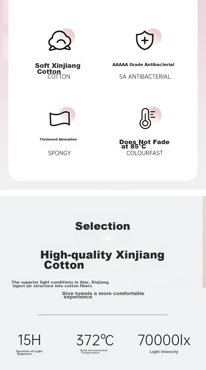 Grace 5A Antibacterial Pure Cotton Bath Towel, Extra Large And Thick, 650g, for Men And Women, Absorbent Quick-Drying Wrap Towel, 170*90cm, Sports 2