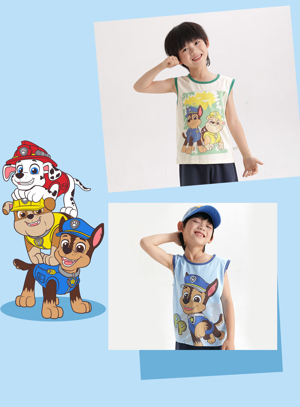 PAW PATROL Children's Vest, Boys' Class A Cartoon Undershirt, Summer Breathable Baby Sleeveless T-Shirt, PA1916P2, Size 110 5
