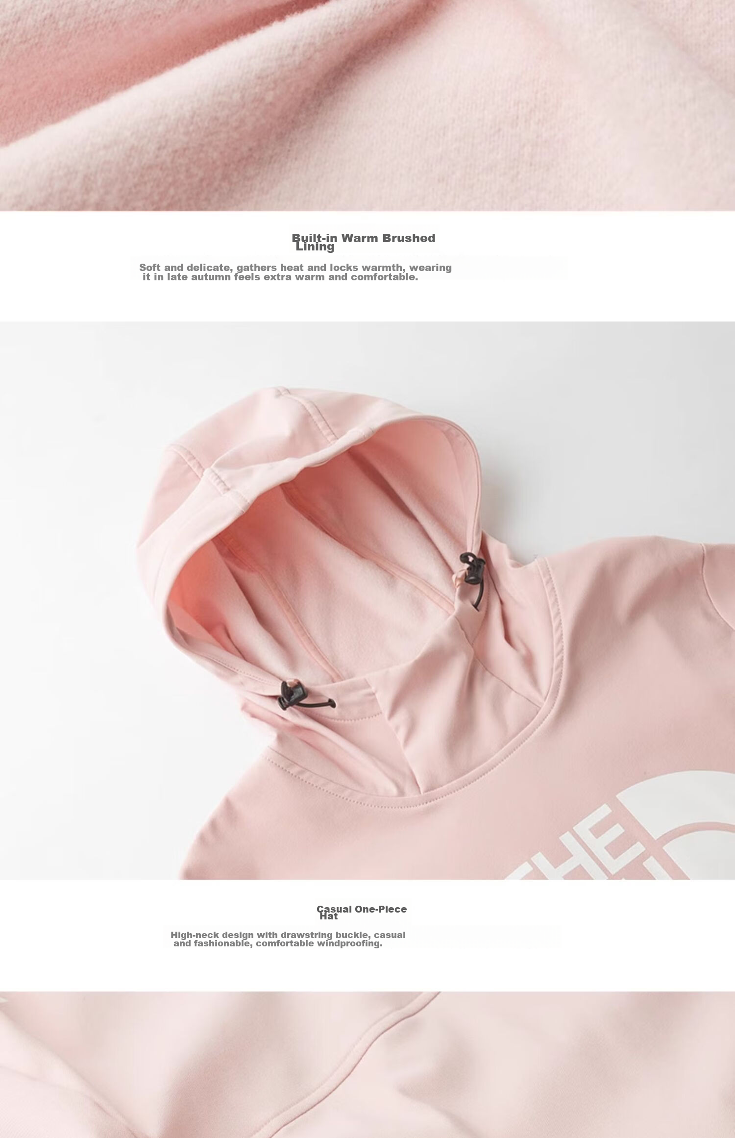 The North Face Knitted Sweatshirt for Women, Outdoor Windproof And Warm Pullover 7UUK, Black/ORN, Size S 13