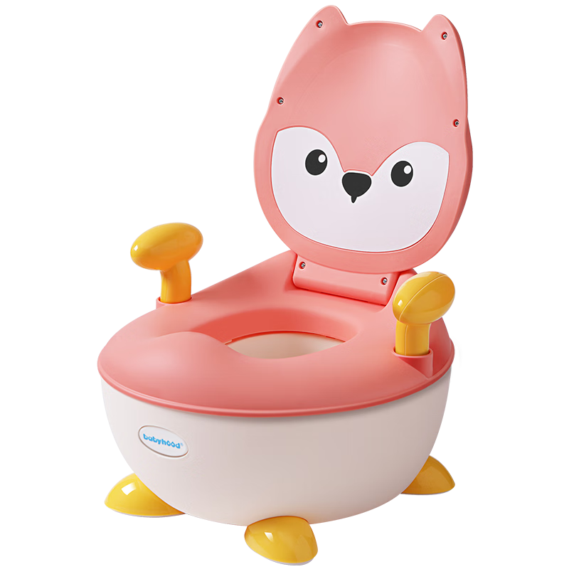 Babyhood Children's Toilet Seat, Baby Potty Training Seat, Baby Realistic Mini Toilet, 113 Little Fox Style in Lotus Pink