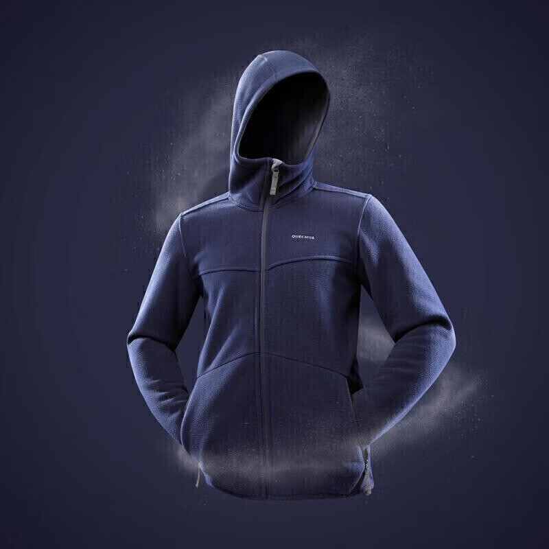 DECATHLON Outdoor Warm Thick Fleece Jacket for Men, Plush Lined Cardigan, QUECHUA 2646982 XL