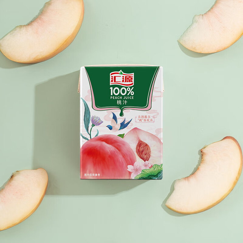 汇源100%桃汁整箱果汁健康饮料200ml*24盒节日送礼宴请