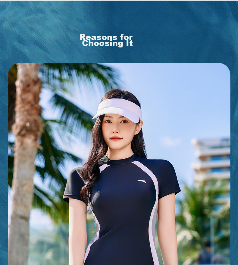 ANTA Slim Waist Women's Two-Piece Swimsuit, Slimming And Fitted, Tummy Control Skirt Design, Elastic Breathable Quick-Dry Chlorine-Resistant Swimwear 2XL 11