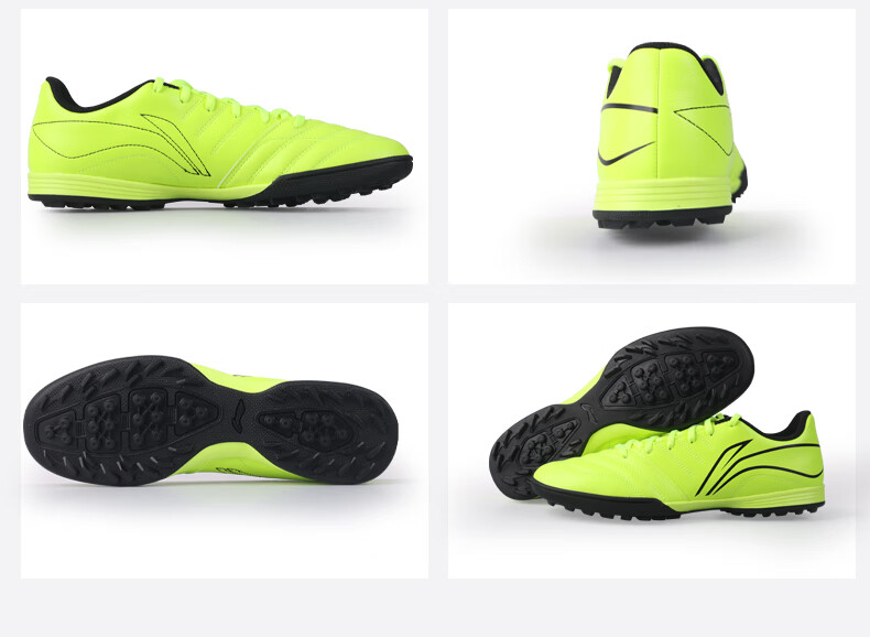 Li-Ning Soccer Shoes for Men, Women, Adults And Children, TF Turf Cleats, Professional Training Shoes for Women And Youth, Non-Slip Wear-Resistant Cleats, Black, Size 36 27