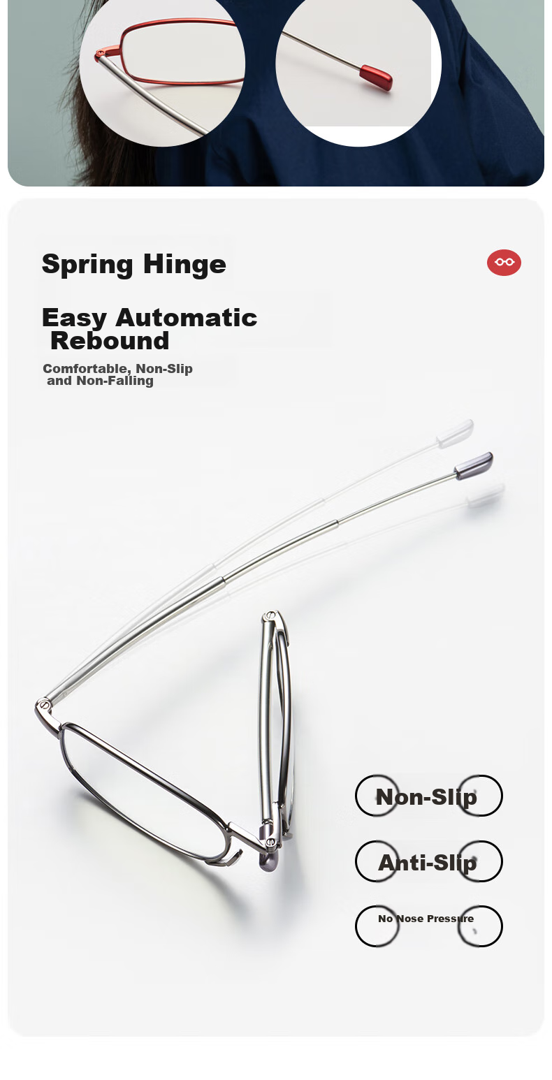 Jingpintang Folding Reading Glasses for Women, High-Definition Anti-Blue Light Portable Protective Eyewear Reading Glasses, JINGDONG Flagship Store Authentic Product 100 Degrees 6