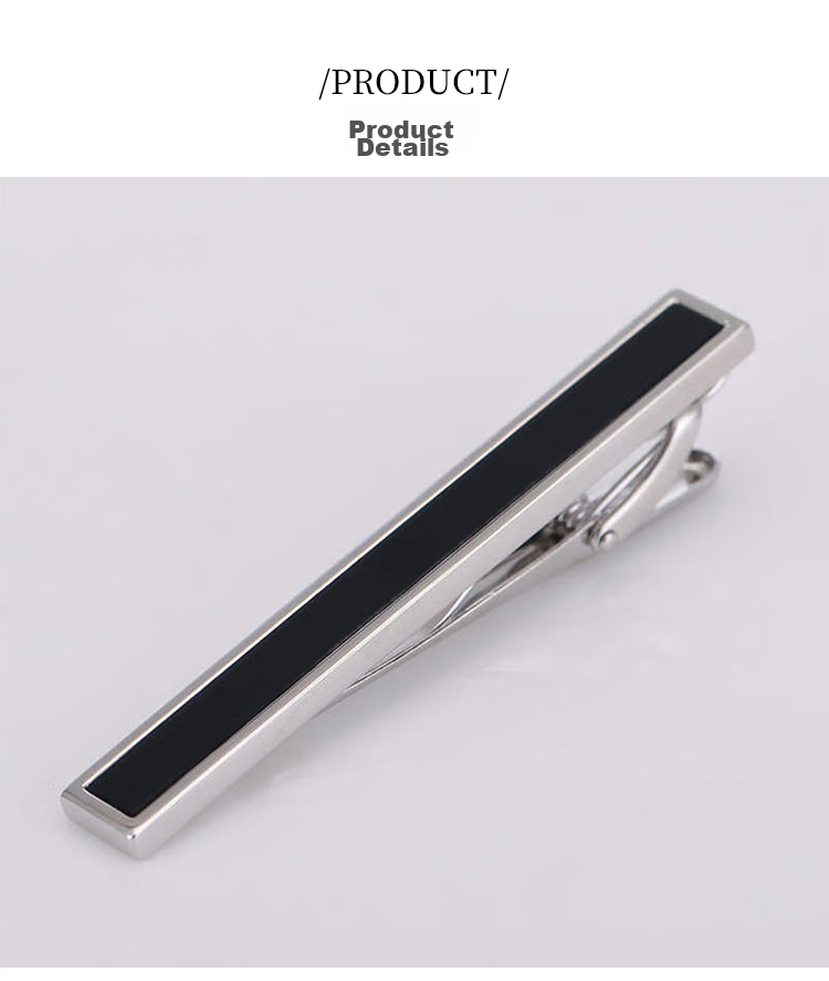GLO-STORY Necktie Clip for Men, Formal Necktie Clip, Fashionable Minimalist Business Necktie Clip Gift Box Set MLJ934062 Silver A 13