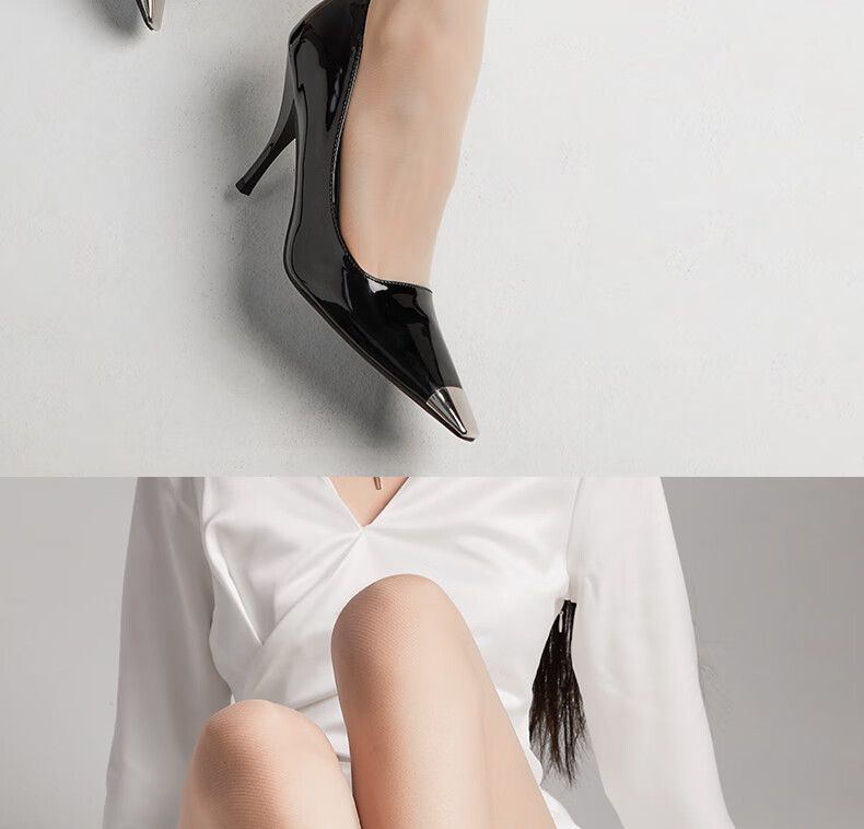 BONAS "Black Obsidian 0 Sensation" Ultra-Thin Black Stockings for Women, Sexy High Transparency, Cuttable to Any Length, Anti-Snagging, Bare Leg Effect 4