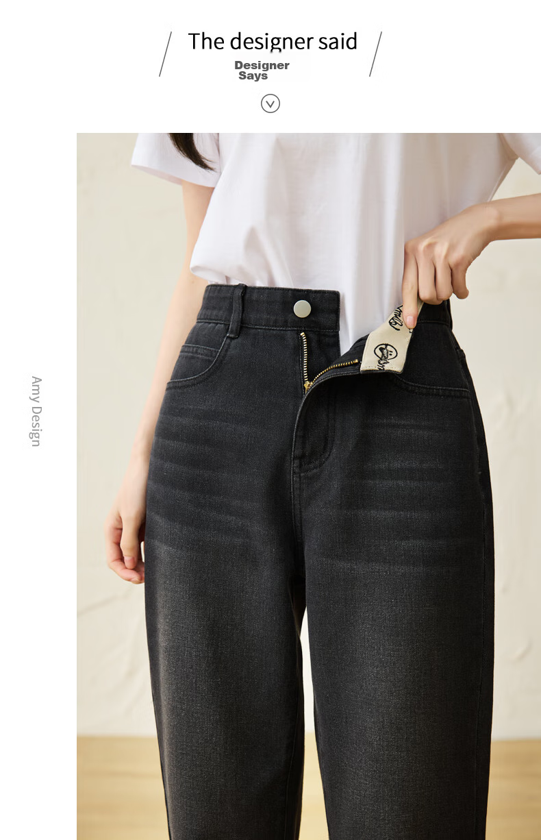 LangSha [New Retro Moisture-Wicking] Women's Jeans, Spring And Autumn New Style, High-Waisted Straight-Leg Cropped Tapered Harem Pants 5