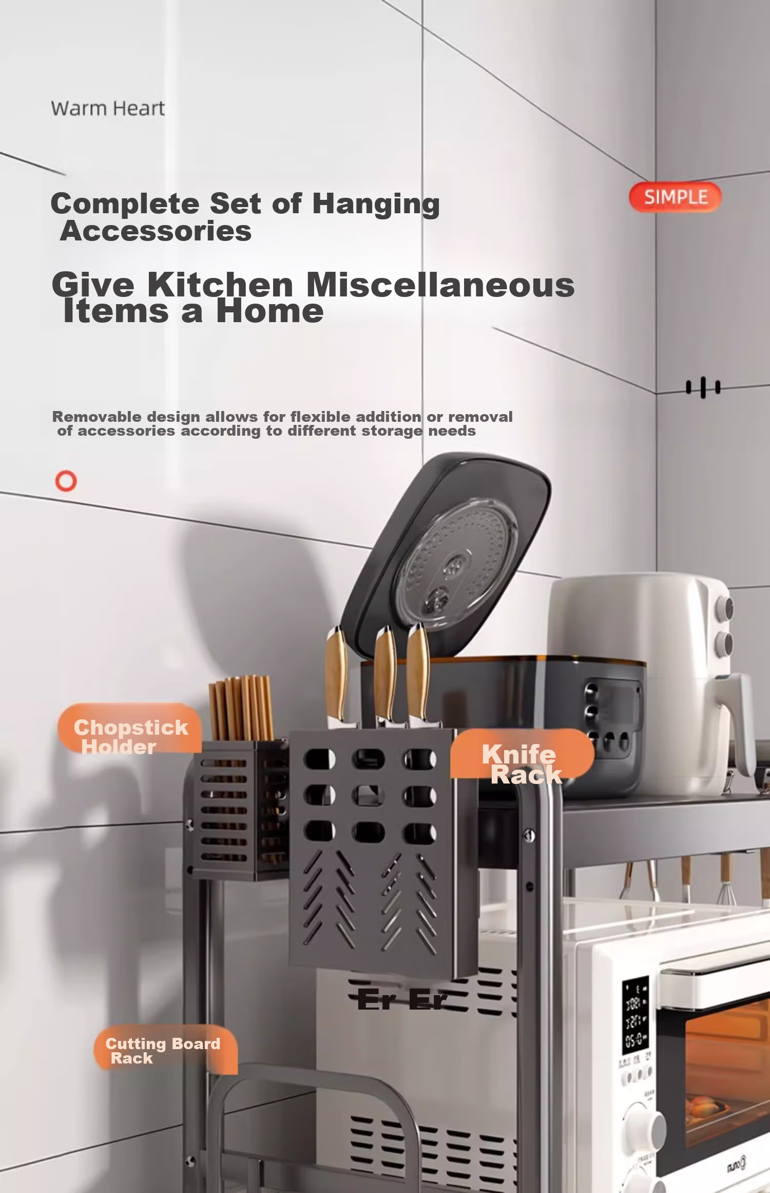 YOUQIN Microwave Oven Shelf, Kitchen Countertop Multifunctional Oven Rack, Home Use Rice Cooker Pot Stand, Deluxe Model 12