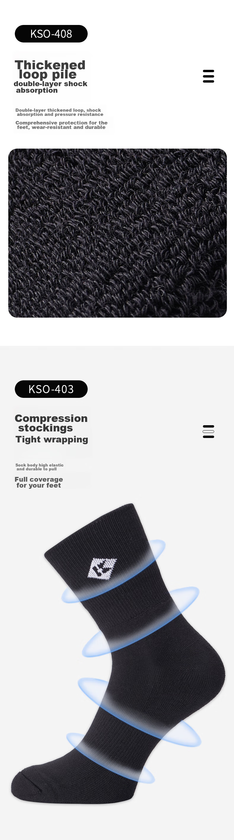 KUMPOO Badminton Socks, Sweat-Wicking, Breathable Training Socks, Badminton Socks, KSO-408 White 2