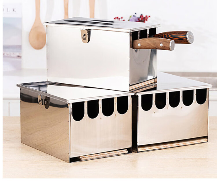 Quanshi Hotel-Specific Stainless Steel Knife Box, Commercial Knife Rack, Large Knife Holder with Lock, Storage Box, Organizer Shelf, 5 Compartments with Lid 11