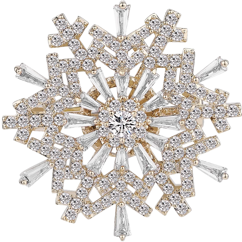 Eternelle French Snowflake Series Simple Versatile Brooch, Elegant Pin, Cardigan Button, High-End Corsage, Birthday Gift