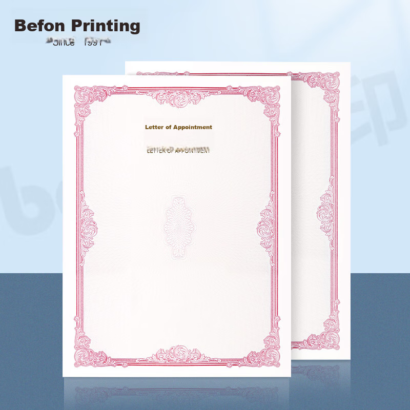 Befon A4 Appointment Letter Inner Pages, Certificate of Appointment Award Certificate Inner Pages, Company Employment Certificate, Printable A4 Paper Inner Pages, Office Stationery, 10 Sheets 0365