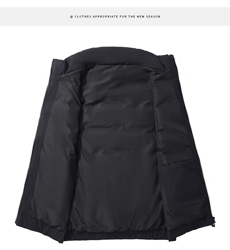 MiiOW Men's Down Vest Autumn Winter Short Sleeveless Down Jacket Warm Black 2XL 3