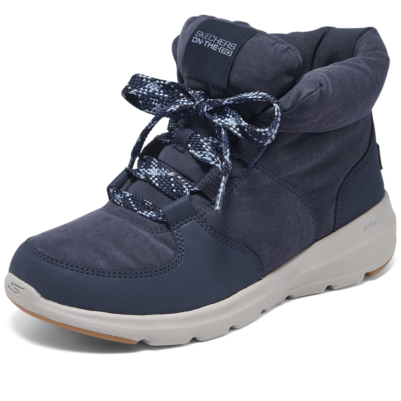Skechers Women's Spring Bread Shoes, Short Snow Boots, Comfortable Heightening Thick-Soled High-Top Shoes 144194