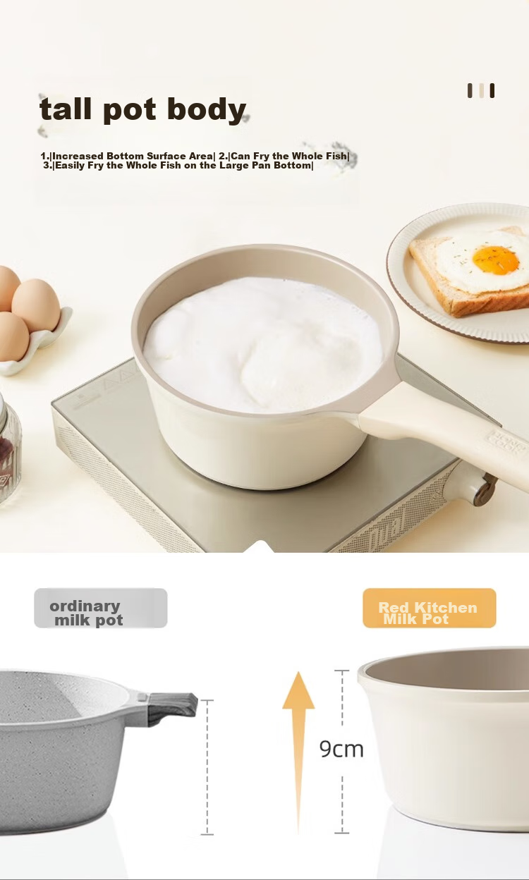 REDCHEF Ceramic Milk Pot with Titanium Baby Food Pot 18cm Infant Small Milk Pot Non-Stick Bottom for Gas Stove And Induction Cooker 15
